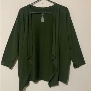 St. John's Bay Green Cardigan Open Front Long Sleeve